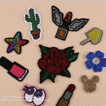 New Style Customized Colorful applique flower sequins