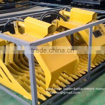 attachment for skid steer loader rock grapple