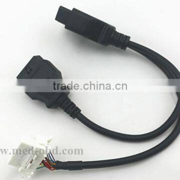 1pcs male obd2 connector and 2pcs female obd2 connectors