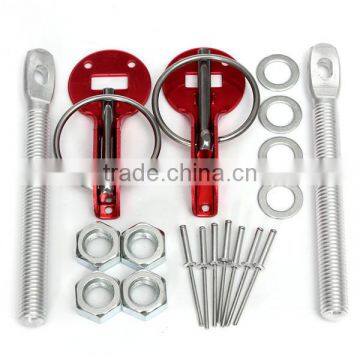 Audew 2015 New Race Rally Design Flush Hood Mount Bonnet Latch Catch Pin Key Locking Kit 4 COLORS photo-3