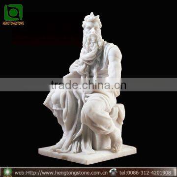 Hand Carved White Marble Moses Statue