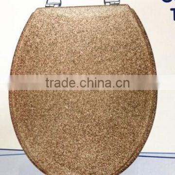 Glossy/ glittery/ Sliver/ Golden polyresin toilet seat,Lucite toilet seat,Resin toilet seats, 18" European Szie