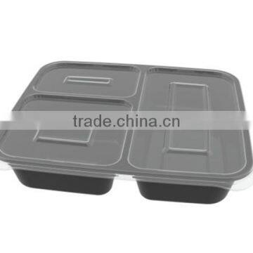 3 compartments Manufacturer plastic disposable food container/take away airtight food box