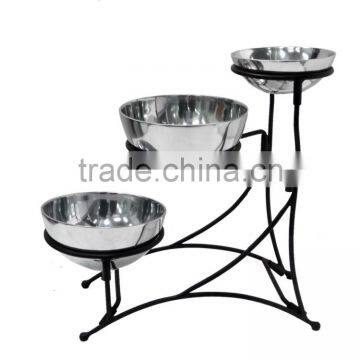 Iron Stand with Aluminium Bowls