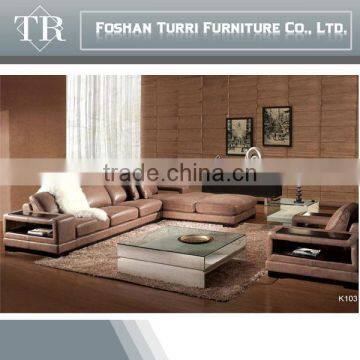 K103 Top Italy Genuine Leather Sofa Set Corner Sofa Modern Living Room Sofa photo-3