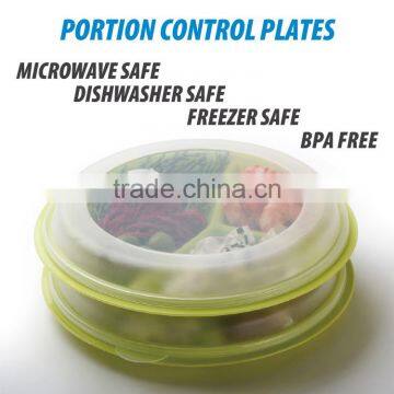 3-compartment Meal Prep Plastic Microwave Portion Control Plates Section Divided Dish With Air Vented Lids photo-5