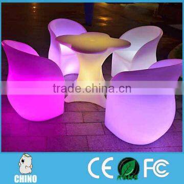 Plastic LED bar table color changing led flower design table