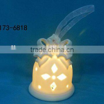 White Bisque Ceramic Christmas Tree Ornaments Wiht Led Light photo-6