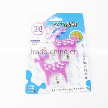 2 pcs Cute deer shape self adhesive wall door hook