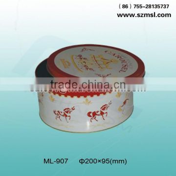 Round tin box for biscuit/candy/cookie