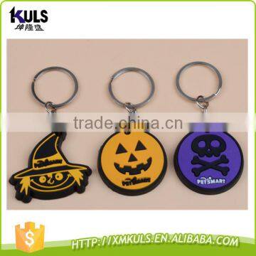 Cartoon pumpkin custom logo pendant PVC plastic key chain