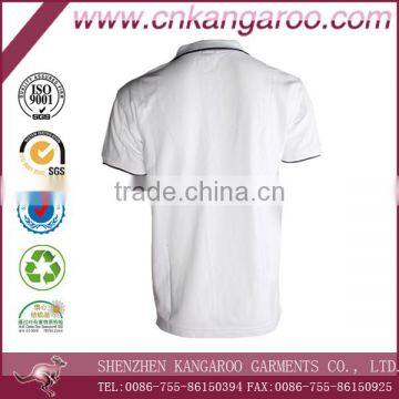 White Turndown Collar Mercerized Cotton Polo Shirts photo-6