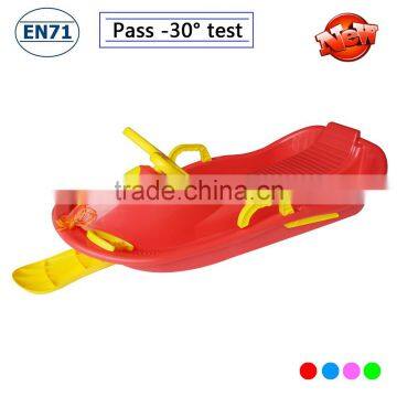 extreme racer snow sled with brake, backrest Steering wheel pull snow sledge car kids sled towable snow sleds