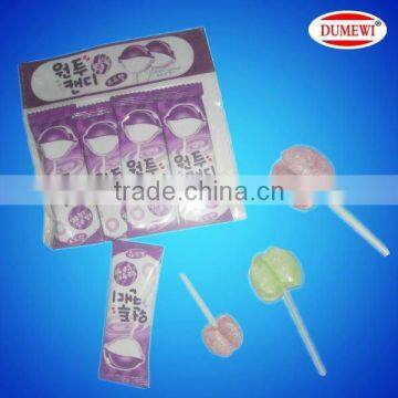 16g Purple Colored Fruity Flat Stick Candy Lollipop