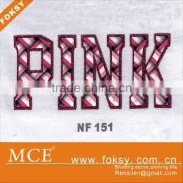 Pink zebra satin fabric heat transfer design on t shirt