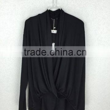 Hot China Products Wholesale Oem v Neck Black Chiffon Tie Blouse photo-2