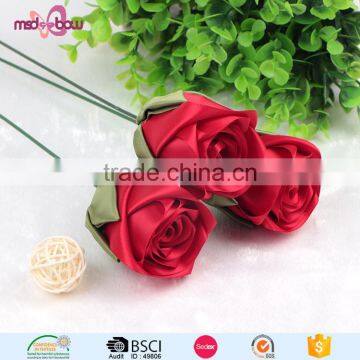 Handmade Satin Ribbon Wedding Bouquet Flowers photo-4