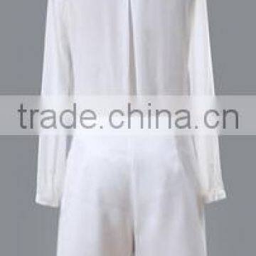 2016 New Summer Latest European Fashion 2 Pieces Casual Set Silk Women Shirt Short Loose Pants photo-3