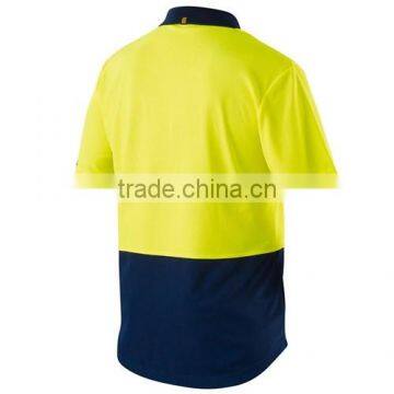 Custom Workwear Spliced Cotton Hi Vis Back Short Sleeve Work T-shirt Polo photo-4