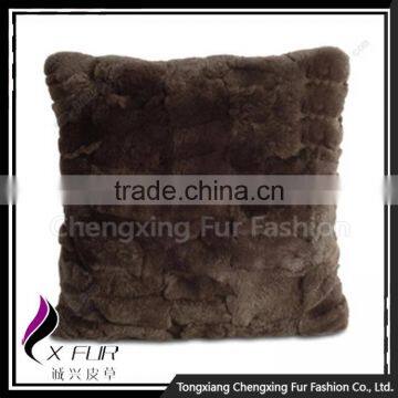 CX-D-22C Newest White Soft Rex Rabbit Fur Pillow Case Manufacturer photo-2