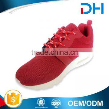 Specialized air cushion outsole red upper women sport shoes with white sole