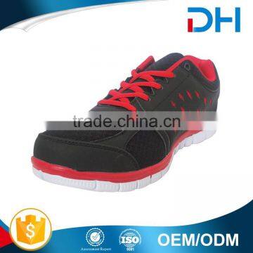 Black with red decoration factory price sport shoe men