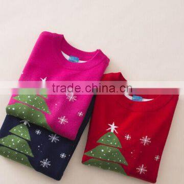 hot sale Christmas wearing sweater/baby girls snow man cartoon sweater for kids