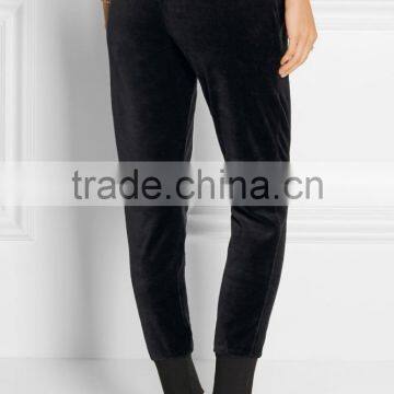 Custom Black Fleece Slim Pants Women With Pocket photo-3