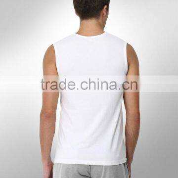 Lastest Breathable Men Wholesale Plain White Tank Tops photo-4