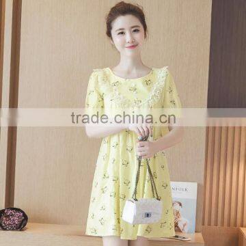 Zm51266a Short Sleeve Summer Cotton Elegant Maternity Dress photo-5