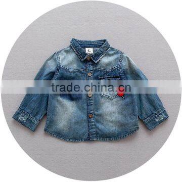 S17641A Children Jean Trench Coats Kids Denim Coats photo-3