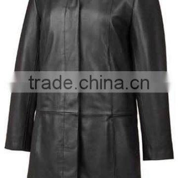 Women leather long coat for winter