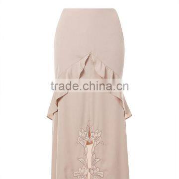 Factory Price Hot Sale Lace Ruffle Pencil Women Skirt Long Maxi