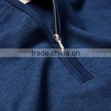 Customed Manufacturing Zipper-Up Navy Blue Sweater Men Pullover Sweater photo-4