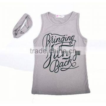 Wholesale 3 Pieces Kids t Shirt Casual Beach Wear Set w/ Headband photo-2