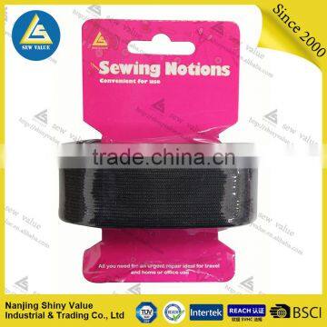 40mm black polyester elastic band for clothing