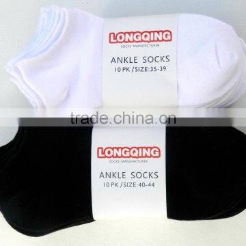 Mens Womens Unisex cotton black white ankle socks