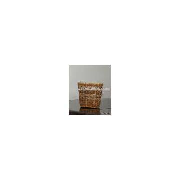 the wooden basket