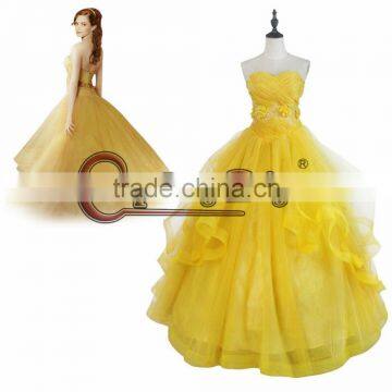 Movie Beauty and the Beast Princess Belle Dress For Adult Women Halloween Carnival Party Cosplay