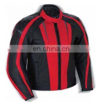 Motorbike Cowhide Leather Jacket/ Men Racing Leather Jacket