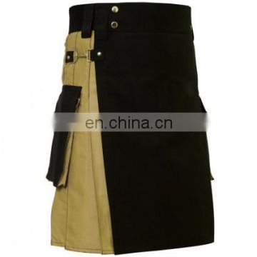 Men Utility Kilt Ultra Modern Khaki and Black