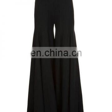 2016 new fashion black color super flare pants for women