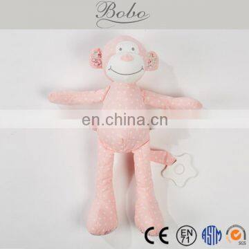 Cute personalized logo stuffed pink red monkey toy