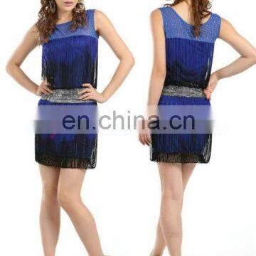 Hot Drill Professional Salsa Dress Costume With Shiny Waistband L-7035# photo-2