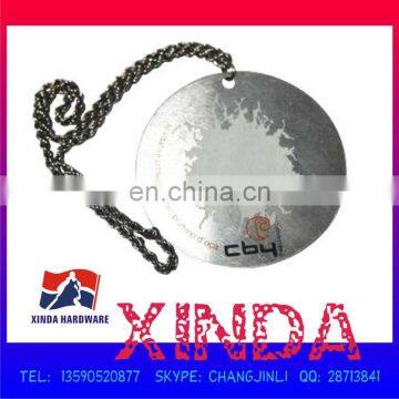 65mm Shinny Aluminum Hang Tag with Long Chain, Superior Quality with Competitive Price