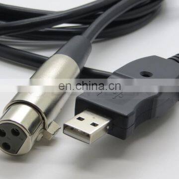 XLR Female to USB Male Microphone Mic Link Cable 3M 10FT photo-2