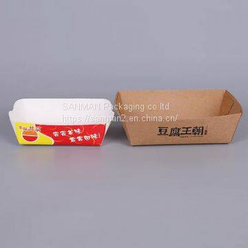 Boat shape paper fried chicken packaging fast food box