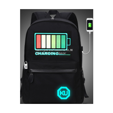 Intelligent voice control dazzle color flashing lights school students led backpack bag for men and women