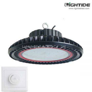 Lightide 200W Dimmable UFO LED High Bay Light Fixture for sales, 160 LPW, 10-yrs Warranty