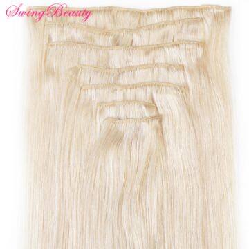 Clip in Natural Human Hair Extensions Full Cuticle Remy Hairs Full Hair End photo-4